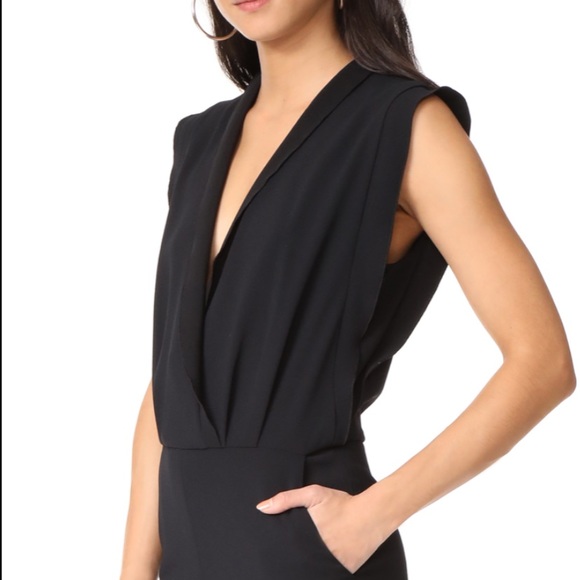 IRO black loco v-neck jumpsuit with scalloped edge - Picture 5 of 10